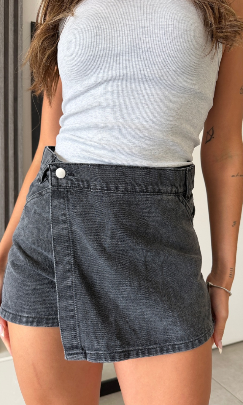 Short Pollera Marsala Gris